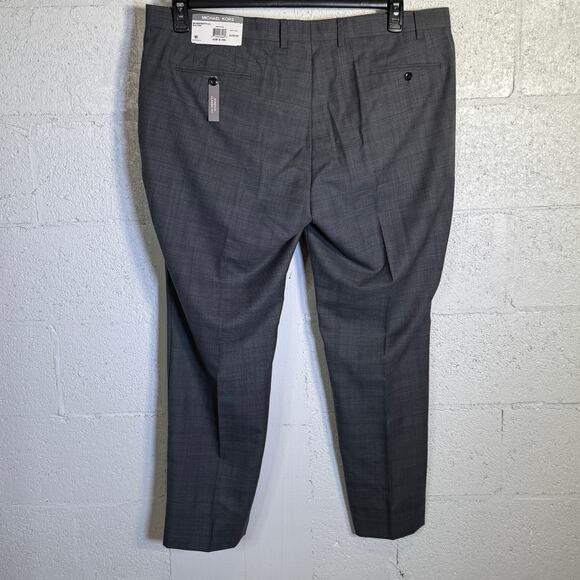 Michael Kors Men's Plaid ClassicFit WoolBlend Stretch Suit Pants grey 42x30 $190 - Picture 7 of 8
